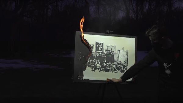 Authentic Banksy Art Burning Ceremony (NFT) - Sputnik International