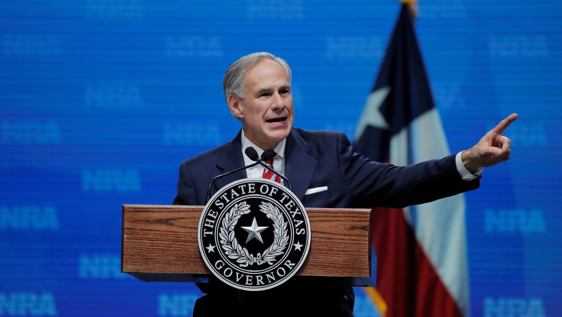 Texas Governor Greg Abbott speaks at the annual National Rifle Association (NRA) convention in Dallas, Texas, U.S., May 4, 2018 - Sputnik International, 1920, 08.03.2021