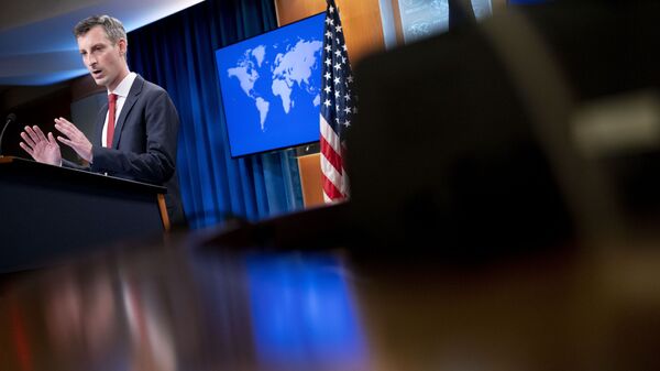 State Department spokesman Ned Price speaks during a news conference at the State Department in Washington, Tuesday, Feb. 16, 2021.  - Sputnik International