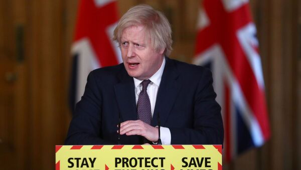 Britain's PM Johnson holds a virtual news conference in London - Sputnik International