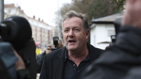British television host Piers Morgan speaks to reporters outside his home in Kensington, central London, Wednesday March 10, 2021 - Sputnik International