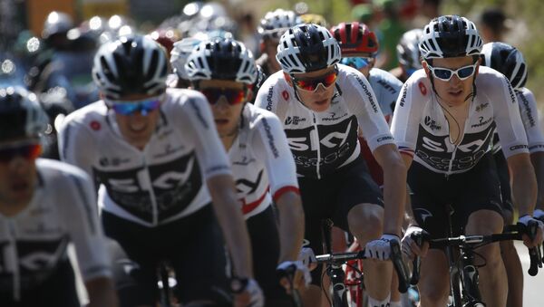 The Team Sky cyclists during the 11th stage of the Tour de France in 2018  - Sputnik International