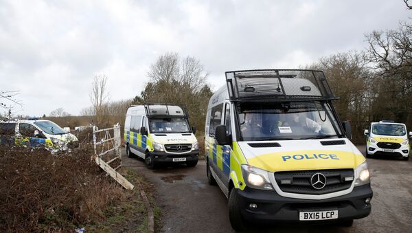 Police vehicles are seen at the Great Chart Golf & Leisure Country Club, as the investigation into the disappearance of Sarah Everard continues, in Ashford, Britain, March 11, 2021 - Sputnik International