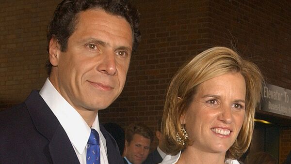 In this June 30, 2003 file photo, Carrie Kennedy-Cuomo and her husband, Andrew Cuomo are photographed together in New York. Police say that Kennedy, the former wife of New York Governor Andrew Cuomo, has been arrested on Friday, July 13, 2012, for driving while impaired by drugs after colliding with a tractor-trailer in North Castle, N.Y. - Sputnik International