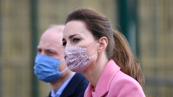 Britain's Prince William and Catherine, Duchess of Cambridge attend a discussion with teachers and mental health professionals  during a visit to School 21 following its re-opening after the easing of coronavirus disease (COVID-19) lockdown restrictions in east London, Britain March 11, 2021 - Sputnik International