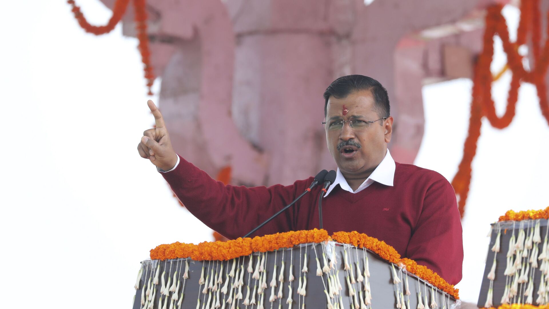 Aam Aadmi Party, or Common Man's Party, leader Arvind Kejriwal addresses the crowd after taking oath as Chief Minister of Delhi for the third time, in New Delhi, India, Sunday, Feb. 16, 2020 - Sputnik International, 1920, 17.02.2022