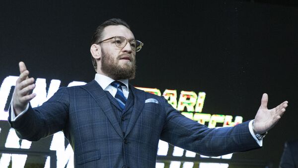 UFC fighter Conor McGregor gestures during a news conference in Moscow, Russia, Thursday, Oct. 24, 2019.  - Sputnik International