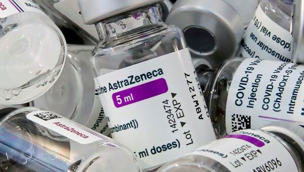 AstraZeneca's COVID-19 vaccine are pictured amid a vaccination campaign in Bierset, Belgium March 17, 2021 - Sputnik International