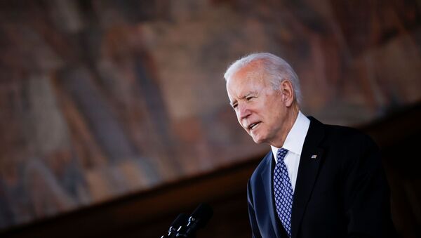U.S. President Joe Biden delivers remarks after a meeting with Asian-American leaders to discuss the ongoing attacks and threats against the community, during a stop at Emory University in Atlanta, Georgia, U.S., March 19, 2021. - Sputnik International