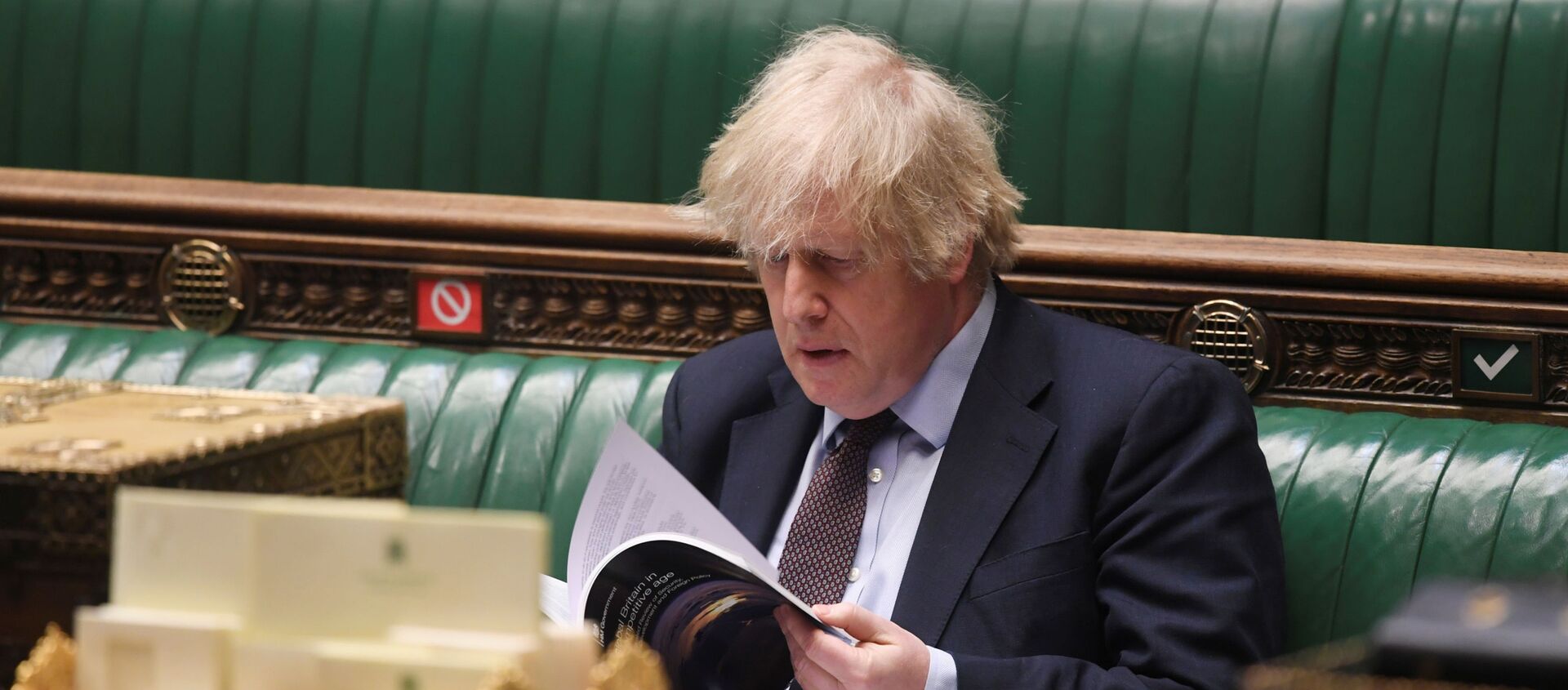 Britain's Prime Minister Boris Johnson attends a parliament session at the House of Commons in London, Britain March 16, 2021 - Sputnik International, 1920