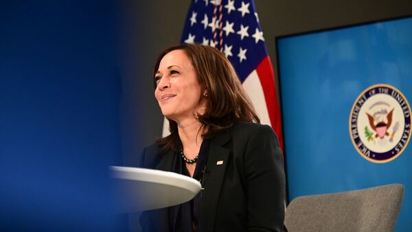 US Vice President Kamala Harris participates in a virtual meeting to discuss the newly-signed American Rescue Plan, COVID-19 relief legislation, at the White House in Washington, 11 March 2021 - Sputnik International