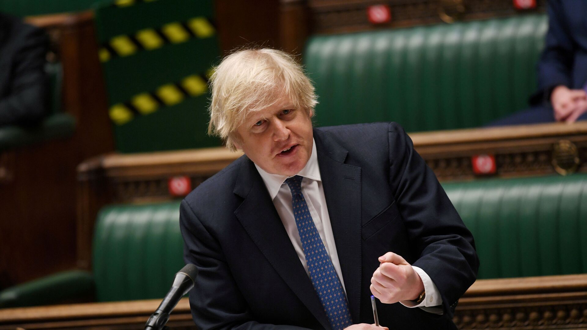 British Prime Minister Boris Johnson speaks during the weekly question time debate at the House of Commons in London, Britain, March 10, 2021 - Sputnik International, 1920, 24.04.2021
