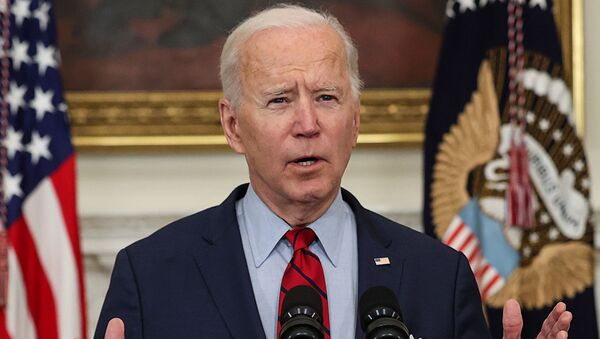 U.S. President Joe Biden speaks about the mass shooting in Colorado from the State Dining Room at the White House in Washington, U.S., March 23, 2021. - Sputnik International