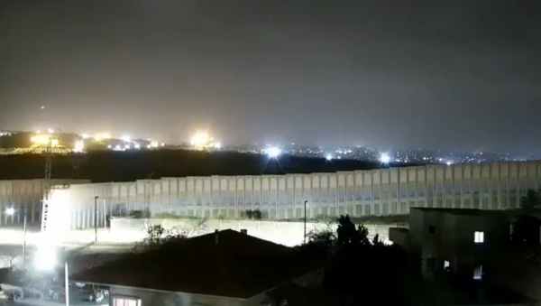 Screenshot from a video allegedly showing a rocket launch in the vicinity of Beersheba, 23 March 2021 - Sputnik International