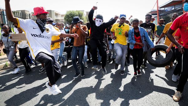 Students protest in Johannesburg - Sputnik International