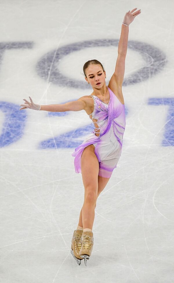 Russia's Alexandra Trusova in action during the women's short programme. - Sputnik International