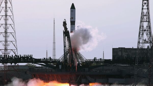 The Soyuz-2.1a carrier rocket named the Rocket of Victory with the Progress MS-14 cargo spacecraft - Sputnik International