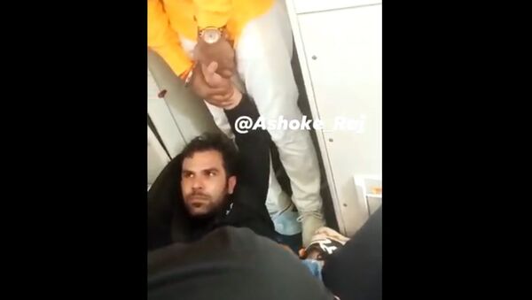 Indian Passenger Tries to Open Emergency Exit Door Mid-Flight, Gets Arrested – Video - Sputnik International