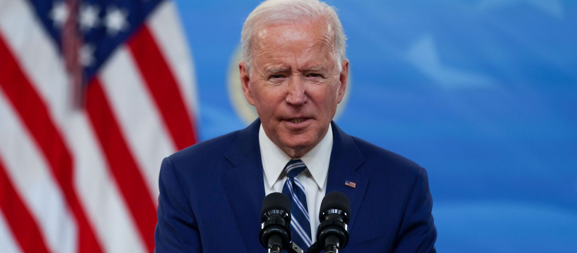 U.S. President Joe Biden delivers remarks after a meeting with his COVID-19 Response Team on the coronavirus disease (COVID-19) pandemic and the state of vaccinations, on the White House campus in Washington, U.S., March 29, 2021. - Sputnik International, 1920, 30.03.2021