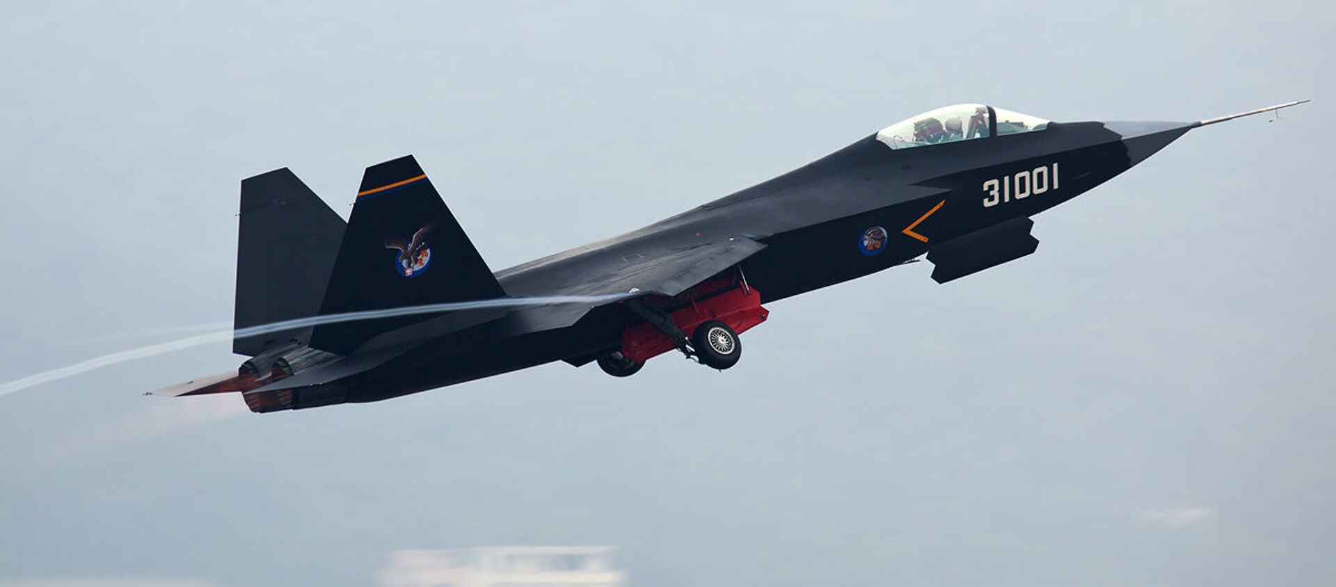 Shenyang Aircraft Corporation's FC-31 Gyrfalcon stealth fighter prototype at the 2014 Zhuhai Air Show in China - Sputnik International, 1920, 29.03.2021