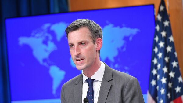 U.S. State Department spokesman Ned Price speaks during the release of the 2020 Country Reports on Human Rights Practices at the State Department in Washington, DC, U.S., March 30, 2021. - Sputnik International