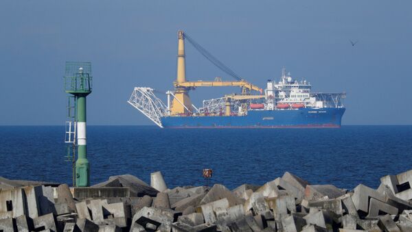 Pipe-laying vessel Akademik Cherskiy owned by Gazprom, is seen in a bay near the Baltic Sea port of Baltiysk, Kaliningrad region, Russia May 3, 2020. - Sputnik International