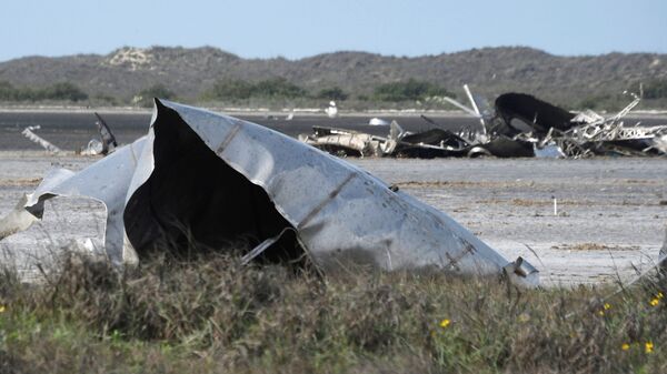 Debris is seen in a National Wildlife Refuge after uncrewed SpaceX Starship prototype rocket SN11 failed to land safely, in Boca Chica, Texas, U.S. March 31,2021.  - Sputnik International