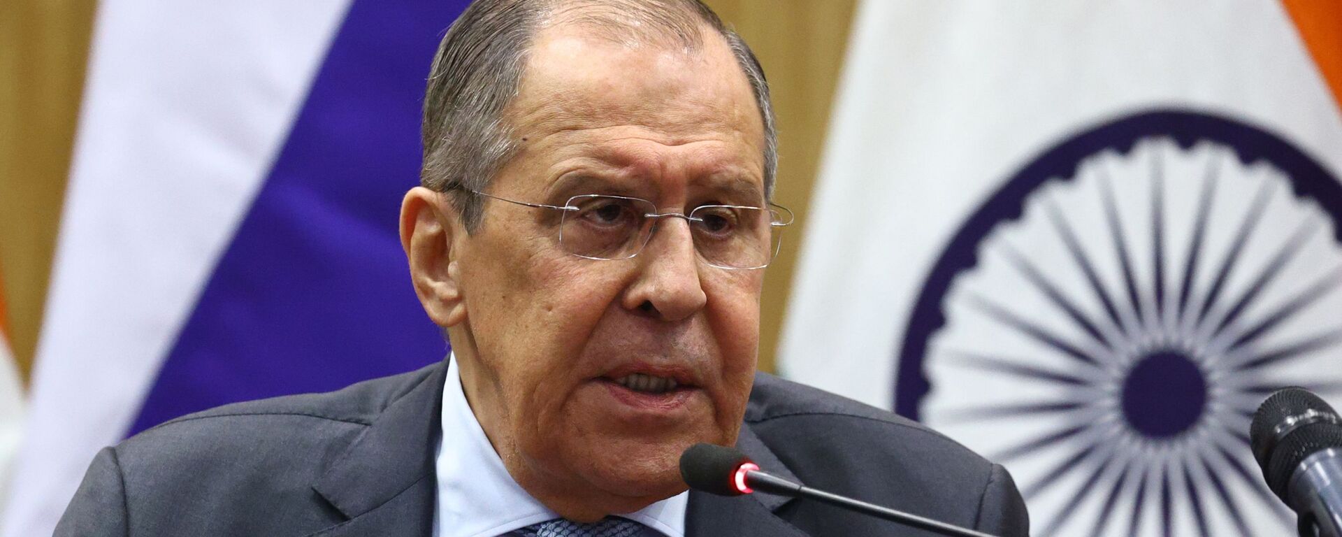  Russian Foreign Minister Sergei Lavrov attends a joint news conference with his Indian counterpart Subrahmanyam Jaishankar following their meeting, in New Delhi, India - Sputnik International, 1920, 25.09.2021