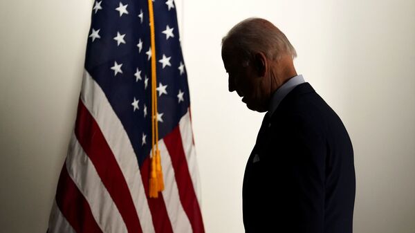 U.S. President Joe Biden departs the room after speaking about jobs and the economy at the White House in Washington, U.S., April 7, 2021. - Sputnik International