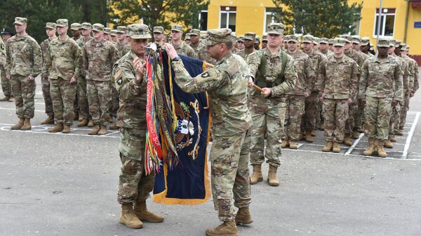US servicemen in Ukraine during training of Ukrainian forces in Lviv region, Western Ukraine. File photo. - Sputnik International