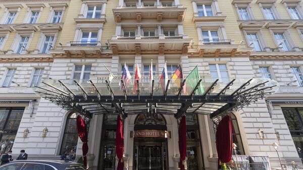Exterior view of the 'Grand Hotel Wien' in Vienna, Austria, Friday, April 9, 2021 where closed-door nuclear talks with Iran take place.  - Sputnik International