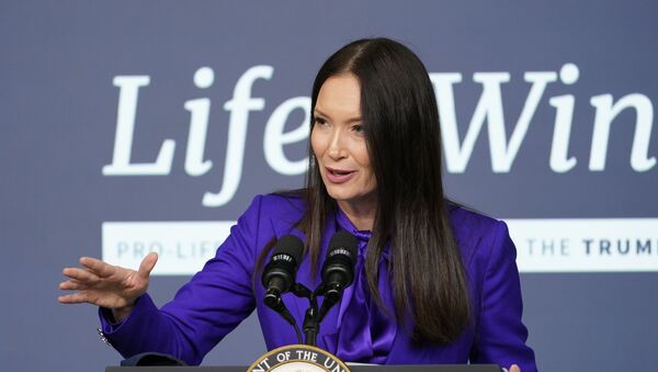 Brooke Rollins, Assistant to the President and Director of the White House Domestic Policy Council, speaks during a Life is Winning event in the South Court Auditorium on the White House complex in Washington, Wednesday, Dec. 16, 2020. - Sputnik International