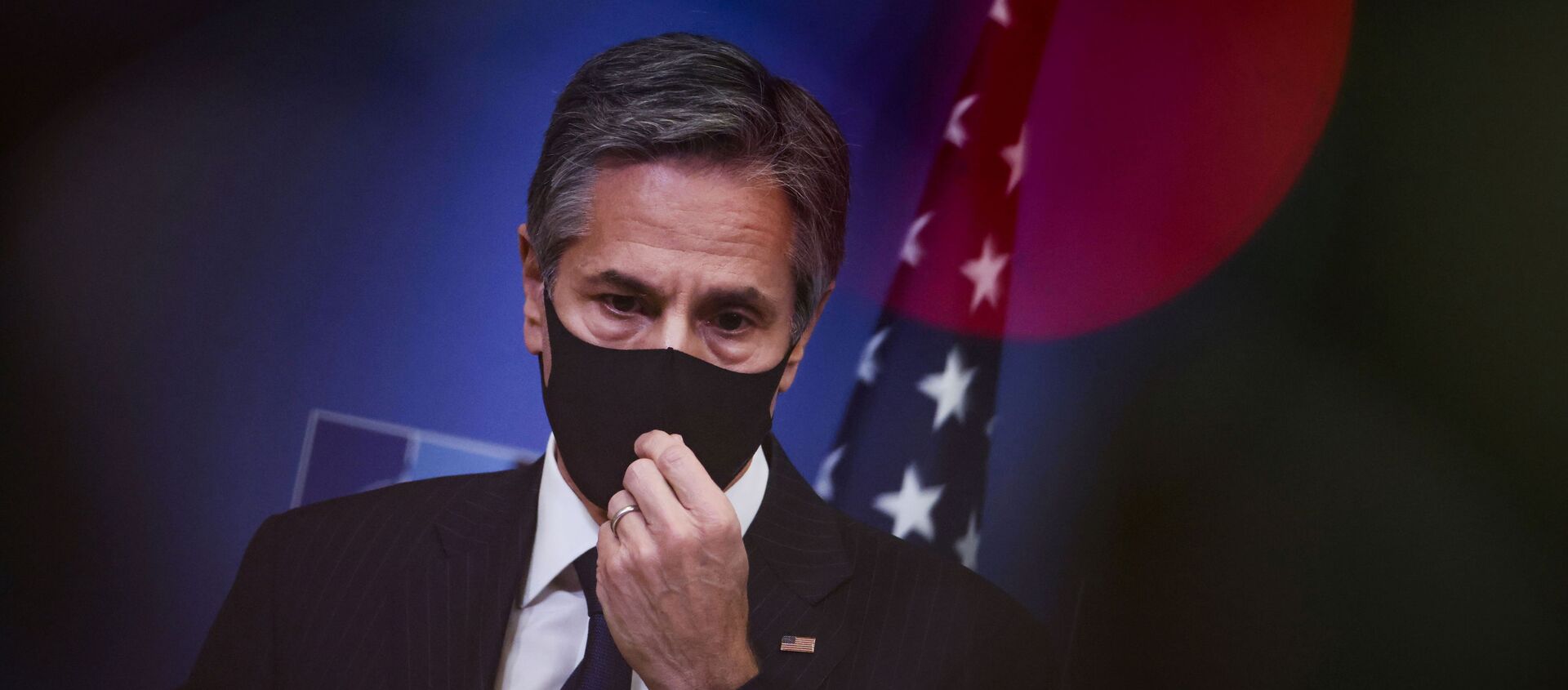 U.S. Secretary of State Antony Blinken looks on during a joint news conference with Secretary General of the Transatlantic Alliance NATO's chief Jens Stoltenberg and U.S. Defence Secretary Lloyd Austin following a meeting after the United States announced the withdrawal of all its troops from the Afghanistan by September 11, 2021, at NATO's headquarters in Brussels, Belgium April 14, 2021. U.S. Secretary of State Antony Blinken looks on during a joint news conference with Secretary General of the Transatlantic Alliance NATO's chief Jens Stoltenberg and U.S. Defence Secretary Lloyd Austin following a meeting after the United States announced the withdrawal of all its troops from the Afghanistan by September 11, 2021, at NATO's headquarters in Brussels, Belgium April 14, 2021. - Sputnik International, 1920