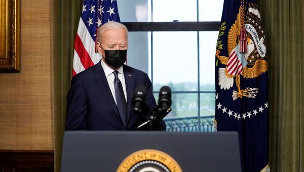 U.S. President Joe Biden arrives to deliver remarks on his plan to withdraw American troops from Afghanistan, at the White House, Washington, U.S., April 14, 2021. - Sputnik International