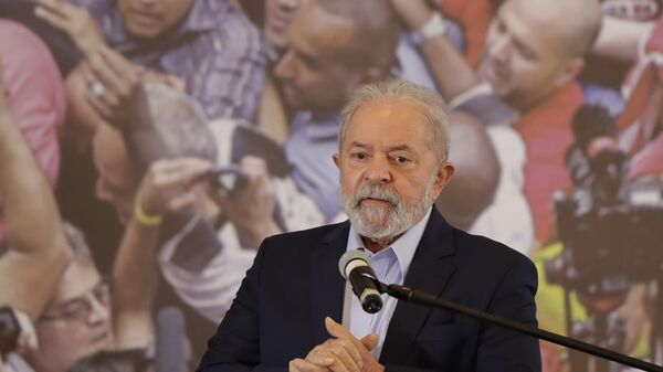 In this March 10, 2021, file photo, former Brazilian President Luiz Inacio Lula da Silva speaks at the Metalworkers Union headquarters in Sao Bernardo do Campo, Sao Paulo state, Brazil, after a judge threw out both of his corruption convictions. - Sputnik International