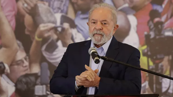 In this March 10, 2021, file photo, former Brazilian President Luiz Inacio Lula da Silva speaks at the Metalworkers Union headquarters in Sao Bernardo do Campo, Sao Paulo state, Brazil, after a judge threw out both of his corruption convictions. - Sputnik International