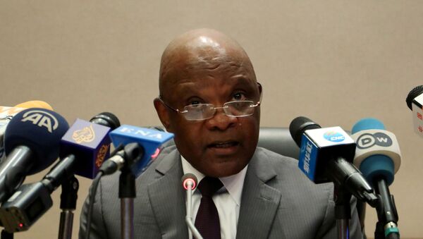 FILE PHOTO: John Nkengasong, Africa’s Director of Centers for Disease Control (CDC), speaks during a news conference on coronavirus at the African Union Headquarters in Addis Ababa - Sputnik International