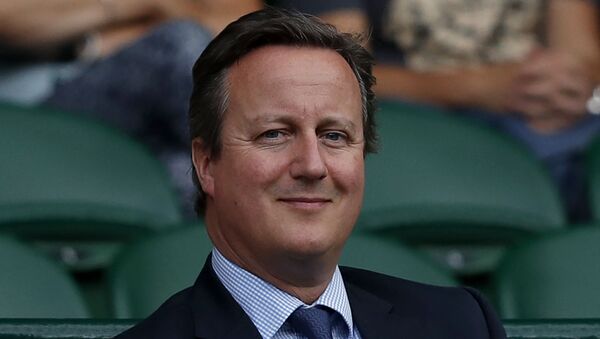 Britain's former prime minister David Cameron sits in the Royal Box on Centre Court following the women's singles semi-finals on the tenth day of the 2017 Wimbledon Championships at The All England Lawn Tennis Club in Wimbledon, southwest London, on 13 July 2017 - Sputnik International