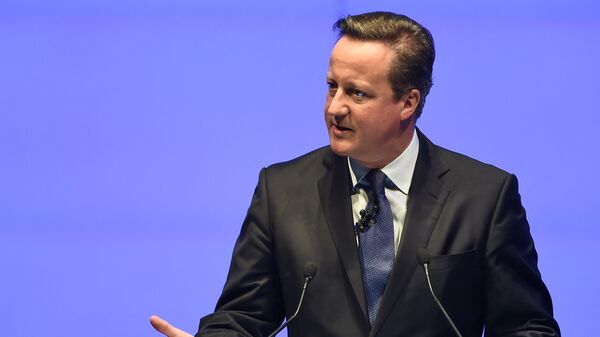 Former British prime minister David Cameron delivers the keynote address during the World Travel and Tourism Conference in Bangkok on April 26, 2017 - Sputnik International