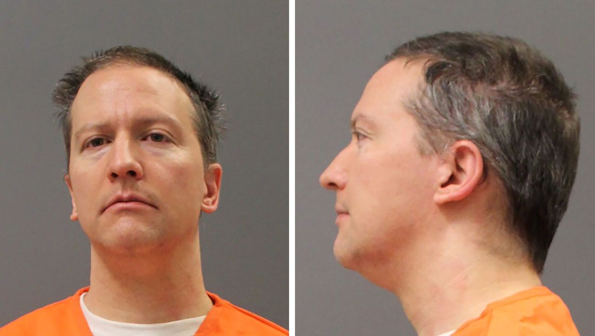 Former Minneapolis Police Officer Derek Chauvin is shown in a combination of police booking photos after a jury found him guilty on all counts in his trial for second-degree murder, third-degree murder and second-degree manslaughter in the death of George Floyd in Minneapolis, Minnesota, U.S. April 20, 2021. Picture taken April 20, 2021 and released on April 21, 2021. - Sputnik International, 1920, 26.04.2021