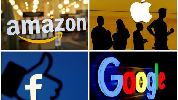 The logos of Amazon, Apple, Facebook and Google in a combination photo. File Photo - Sputnik International