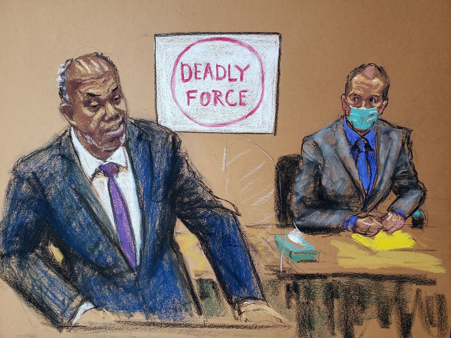Prosecutor Jerry Blackwell delivers the rebuttal to the defense closing arguments during the trial of former Minneapolis police officer Derek Chauvin (R) for second-degree murder, third-degree murder and second-degree manslaughter in the death of George Floyd in Minneapolis, Minnesota, U.S. April 19, 2021 in this courtroom sketch. - Sputnik International, 1920, 15.12.2021