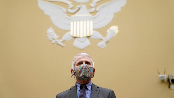 Dr. Anthony Fauci arrives to testify before the House Oversight Select Subcommittee on the Coronavirus Crisis on the Capitol Hill in Washington, U.S., April 15, 2021. - Sputnik International