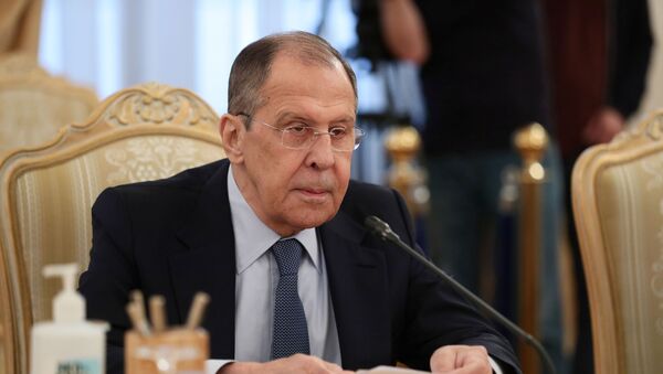 Russia's Foreign Minister Sergei Lavrov attends a meeting with his Honduran counterpart Lisandro Rosales Banegas in Moscow, Russia April 26, 2021. - Sputnik International