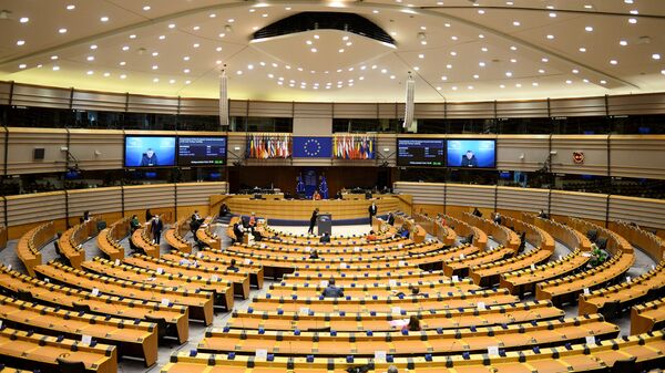 European Council President Charles Michel and European Commission President Ursula von der Leyen attend the EU Parliament plenary session in Brussels, Belgium April 26, 2021 - Sputnik International