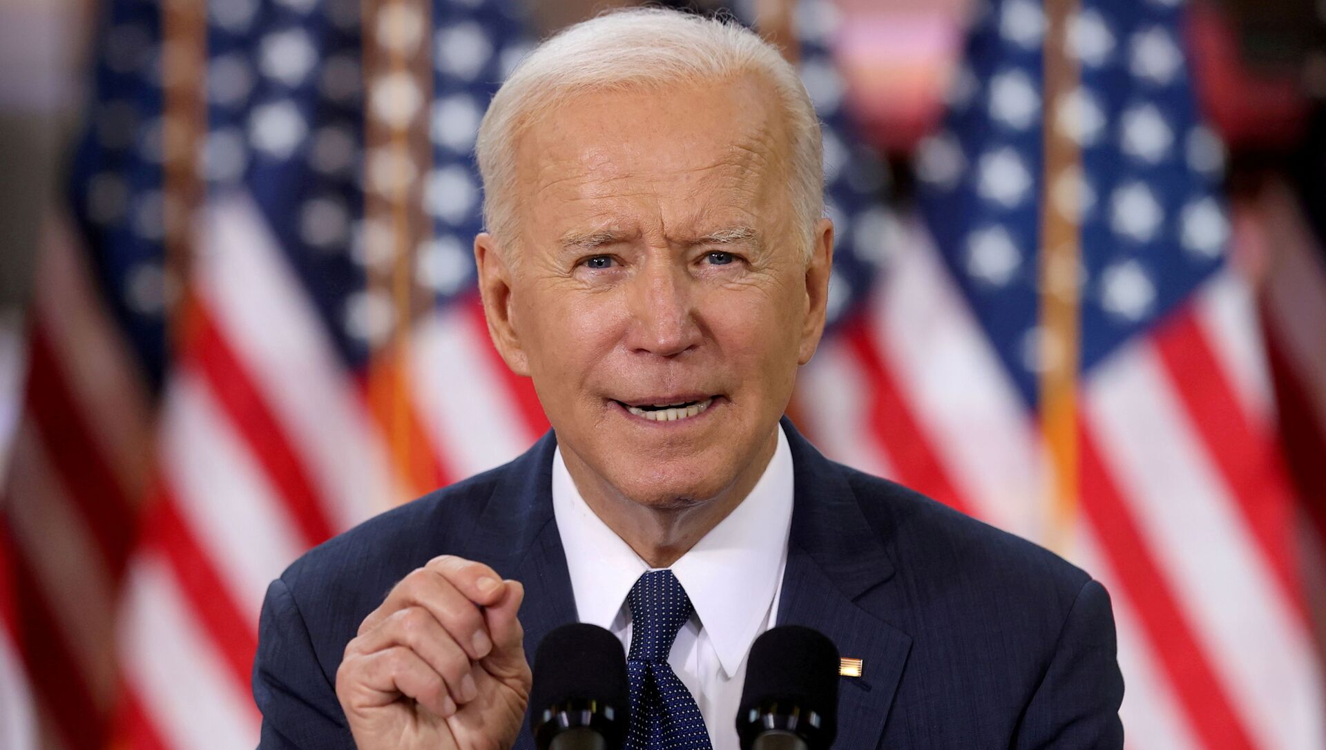FILE PHOTO: U.S. President Joe Biden speaks about his infrastructure plan during an event to tout the plan at Carpenters Pittsburgh Training Center in Pittsburgh, Pennsylvania, 31 March 2021.  - Sputnik International, 1920, 15.05.2021