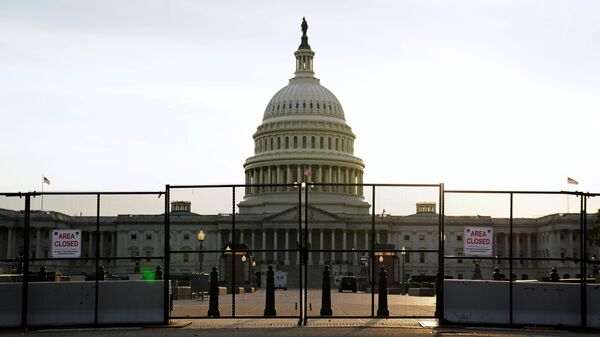 The U.S. Capitol grounds appear closed and mostly empty prior to U.S. President Joe Biden's first address to a joint session of the U.S. Congress in Washington, U.S., April 28, 2021. - Sputnik International