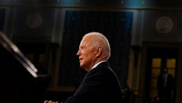 President Joe Biden addresses a joint session of Congress in Washington, U.S., April 28, 2021.   - Sputnik International