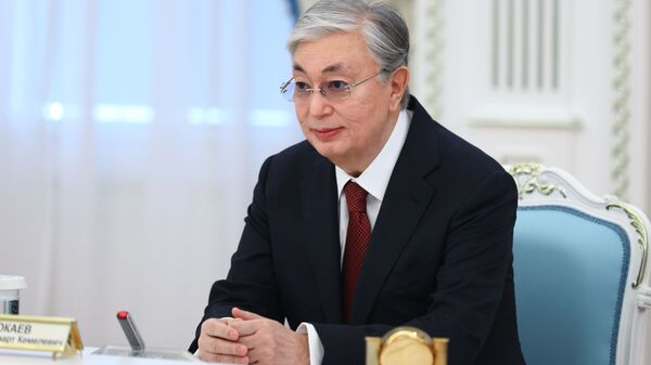 President of Kazakhstan Kassym-Zhomart Tokayev during a meeting with Russian Foreign Minister Sergees Lavrov in Nur-Sultan. - Sputnik International