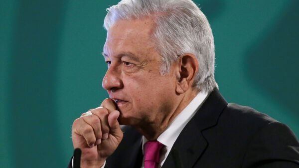 Mexico's President Andres Manuel Lopez Obrador gestures during a news conference at the National Palace in Mexico City - Sputnik International